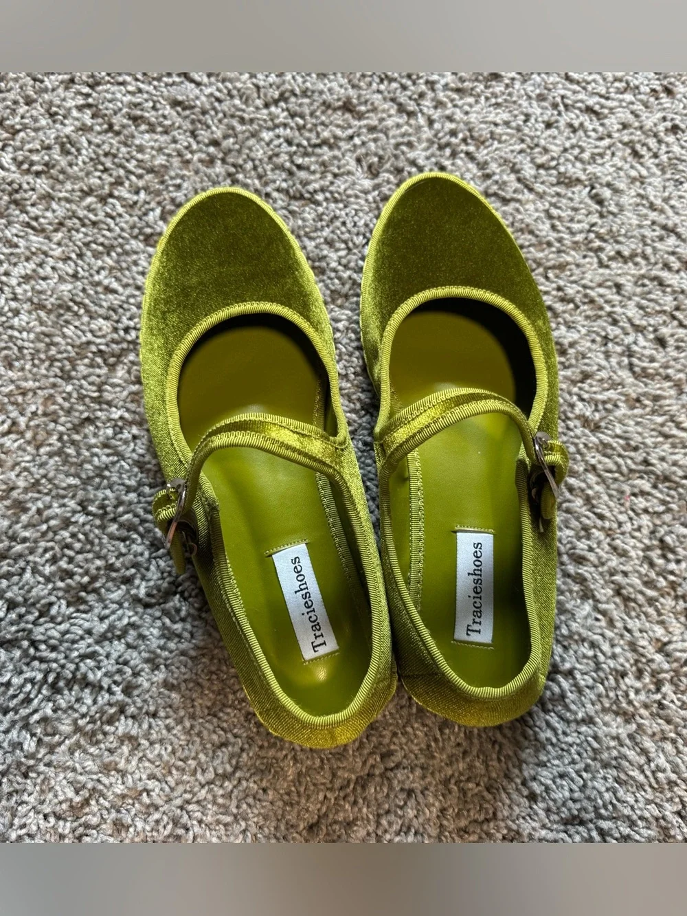Velvet Mary Jane Flats